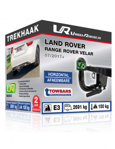 Trekhaak Land Rover RANGE ROVER VELAR Horizontal afneembare trekhaak