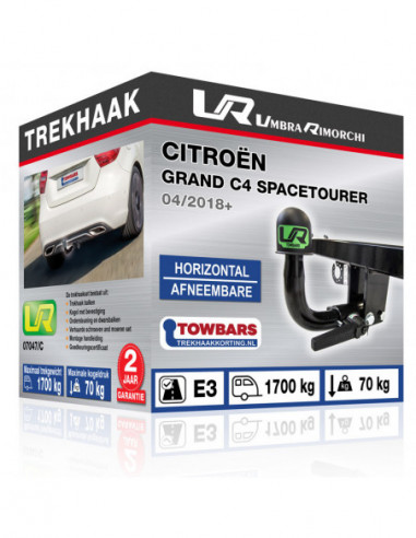 Trekhaak Citroën GRAND C4 SPACETOURER Horizontal afneembare trekhaak