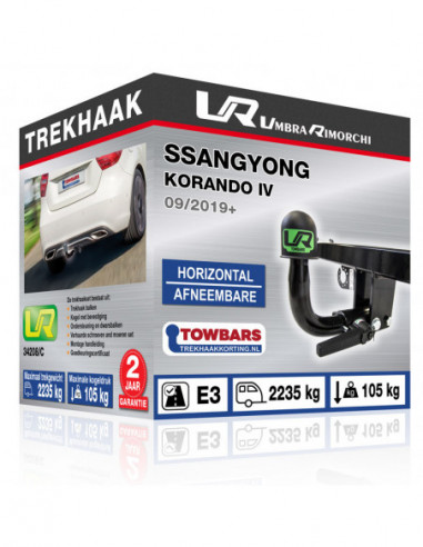 Trekhaak Ssangyong KORANDO IV Horizontal afneembare trekhaak