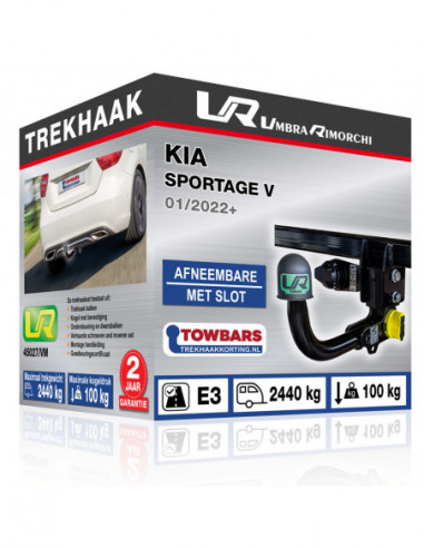 Trekhaak Kia SPORTAGE V Verticaal afneembare trekhaak met slot