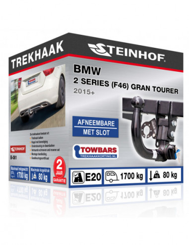 Trekhaak BMW 2 SERIES (F46) GRAN TOURER vertikal abnehmbar