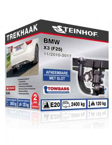 Trekhaak BMW X3 (F25) vertikal abnehmbar