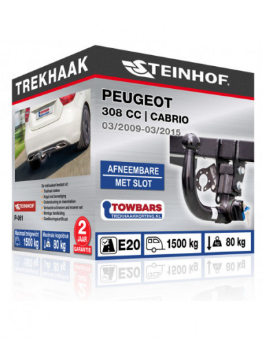 Trekhaak Peugeot 308 CC | CABRIO vertikal abnehmbar