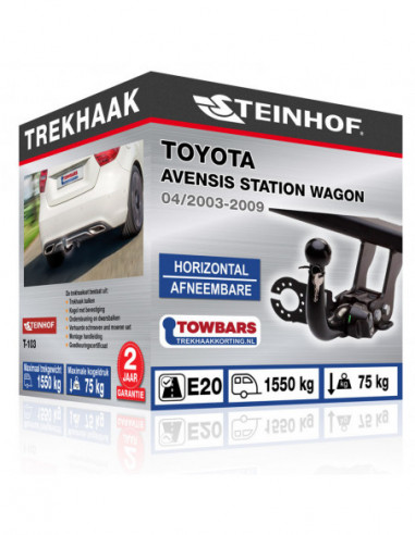 Trekhaak Toyota AVENSIS STATION WAGON Horizontal afneembare trekhaak