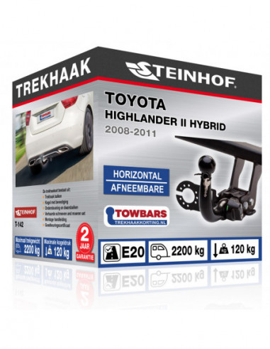 Trekhaak Toyota HIGHLANDER II HYBRID Horizontal afneembare trekhaak