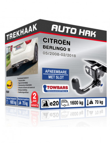 Trekhaak Citroën BERLINGO II vertikal abnehmbar