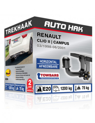 Trekhaak RENAULT CLIO II | CAMPUS Horizontal afneembare trekhaak