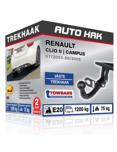 Trekhaak RENAULT CLIO II | CAMPUS Vaste trekhaak