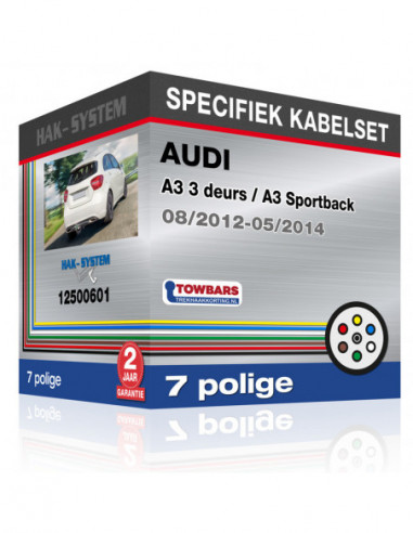 Specifieke kabelset voor de  AUDI A3 3 deurs / A3 Sportback, 2012, 2013, 2014 [7 polige]