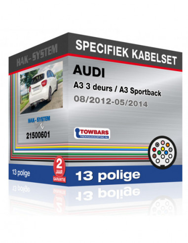Specifieke kabelset voor de  AUDI A3 3 deurs / A3 Sportback, 2012, 2013, 2014 [13 polige]