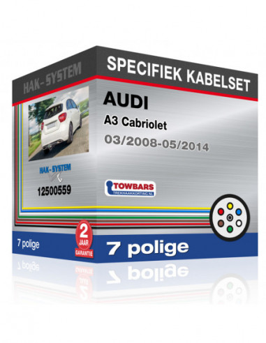 Specifieke kabelset voor de  AUDI A3 Cabriolet, 2008, 2009, 2010, 2011, 2012, 2013, 2014 [7 polige]