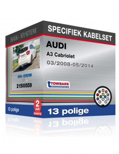 Specifieke kabelset voor de  AUDI A3 Cabriolet, 2008, 2009, 2010, 2011, 2012, 2013, 2014 [13 polige]