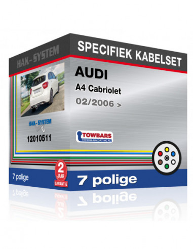 Specifieke kabelset voor de  AUDI A4 Cabriolet, 2006, 2007, 2008, 2009, 2010, 2011, 2012, 2013, 2014, 2015 [7 polige]