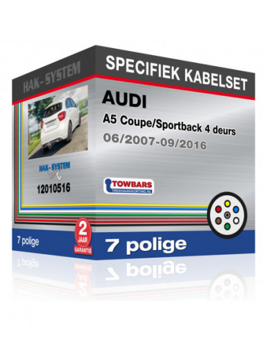 Specifieke kabelset voor de  AUDI A5 Coupe/Sportback 4 deurs, 2007, 2008, 2009, 2010, 2011, 2012, 2013, 2014, 2015, 2016 [7 poli