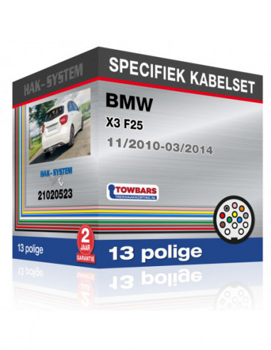Specifieke kabelset voor de  BMW X3 F25, 2010, 2011, 2012, 2013, 2014 [13 polige]