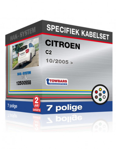 Specifieke kabelset voor de  CITROEN C2, 2005, 2006, 2007, 2008, 2009, 2010, 2011, 2012, 2013, 2014 [7 polige]