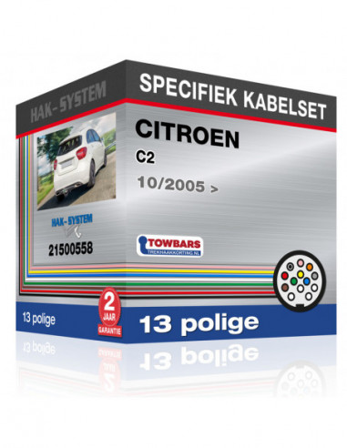 Specifieke kabelset voor de  CITROEN C2, 2005, 2006, 2007, 2008, 2009, 2010, 2011, 2012, 2013, 2014 [13 polige]