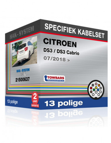 Specifieke kabelset voor de  CITROEN DS3 / DS3 Cabrio, 2018, 2019, 2020, 2021, 2022, 2023 [13 polige]