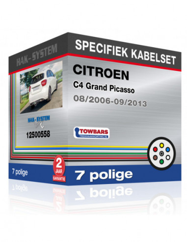 Specifieke kabelset voor de  CITROEN C4 Grand Picasso, 2006, 2007, 2008, 2009, 2010, 2011, 2012, 2013 [7 polige]