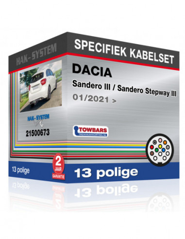 Specifieke kabelset voor de  DACIA Sandero III / Sandero Stepway III, 2021, 2022, 2023 [13 polige]