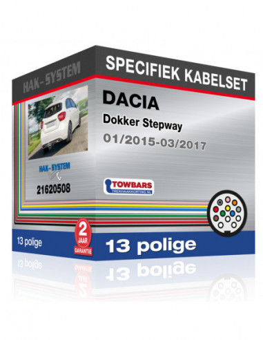 Specifieke kabelset voor de  DACIA Dokker Stepway, 2015, 2016, 2017 [13 polige]