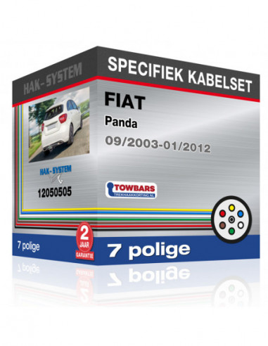 Specifieke kabelset voor de  FIAT Panda, 2003, 2004, 2005, 2006, 2007, 2008, 2009, 2010, 2011, 2012 [7 polige]