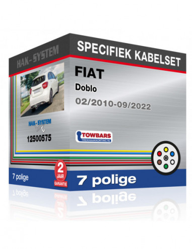 Specifieke kabelset voor de  FIAT Doblo, 2010, 2011, 2012, 2013, 2014, 2015, 2016, 2017, 2018, 2019, 2020, 2021, 2022 [7 polige]