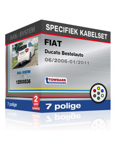 Specifiek kabelset FIAT Ducato Bestelauto, 2006, 2007, 2008, 2009, 2010, 2011 met achteruitrijsensoren [7 polige]