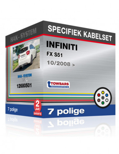 Specifiek kabelset INFINITI FX S51, 2008, 2009, 2010, 2011, 2012, 2013, 2014, 2015, 2016, 2017 Alleen met een dieselmotor [7 pol