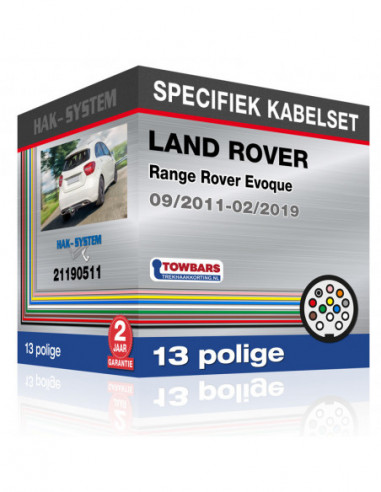 Specifiek kabelset LAND ROVER Range Rover Evoque, 2011, 2012, 2013, 2014, 2015, 2016, 2017, 2018, 2019 (zonder LED) [13 polige]