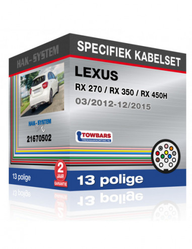 Specifieke kabelset voor de  LEXUS RX 270 / RX 350 / RX 450H, 2012, 2013, 2014, 2015 [13 polige]
