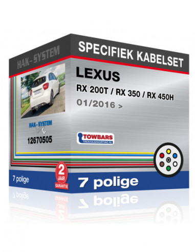 Specifieke kabelset voor de  LEXUS RX 200T / RX 350 / RX 450H, 2016, 2017, 2018, 2019, 2020, 2021, 2022, 2023 [7 polige]