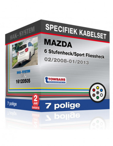 Specifieke kabelset voor de  MAZDA 6 Stufenheck/Sport Fliessheck, 2008, 2009, 2010, 2011, 2012, 2013 [7 polige]