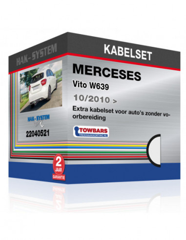 Extra kabelset voor auto's zonder voorbereiding MERCEDES Vito W639, 2010, 2011, 2012, 2013, 2014, 2015, 2016, 2017, 2018, 2019 