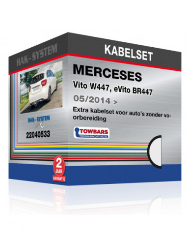 Extra kabelset voor auto's zonder voorbereiding MERCEDES Vito W447, eVito BR447, 2014, 2015, 2016, 2017, 2018, 2019, 2020, 2021,
