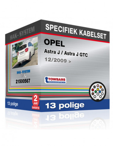 Specifieke kabelset voor de  OPEL Astra J / Astra J GTC, 2009, 2010, 2011, 2012, 2013, 2014, 2015, 2016, 2017, 2018 [13 polige]