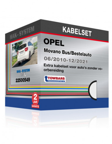 Extra kabelset voor auto's zonder voorbereiding OPEL Movano Bus/Bestelauto, 2010, 2011, 2012, 2013, 2014, 2015, 2016, 2017, 2018