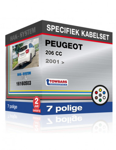 Specifieke kabelset voor de  PEUGEOT 206 CC, 2001, 2002, 2003, 2004, 2005, 2006, 2007, 2008, 2009, 2010 [7 polige]