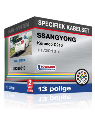 Specifieke kabelset voor de  SSANGYONG Korando C210, 2013, 2014, 2015, 2016, 2017, 2018, 2019, 2020, 2021, 2022, 2023 [13 polige