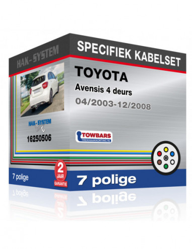 Specifieke kabelset voor de  TOYOTA Avensis 4 deurs, 2003, 2004, 2005, 2006, 2007, 2008 [7 polige]