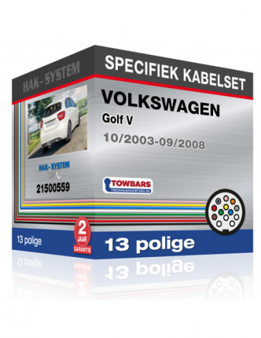 Specifieke kabelset voor de  VOLKSWAGEN Golf V, 2003, 2004, 2005, 2006, 2007, 2008 [13 polige]