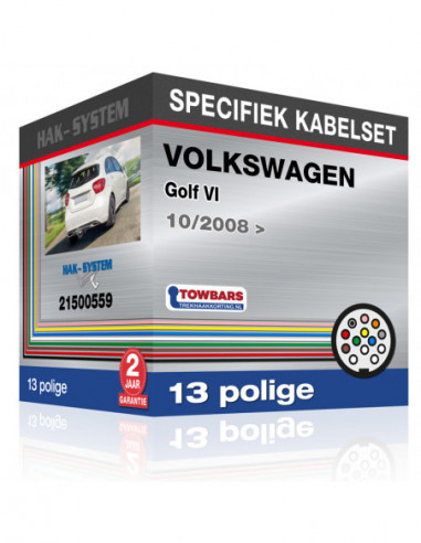 Specifieke kabelset voor de  VOLKSWAGEN Golf VI, 2008, 2009, 2010, 2011, 2012, 2013, 2014, 2015, 2016, 2017 [13 polige]