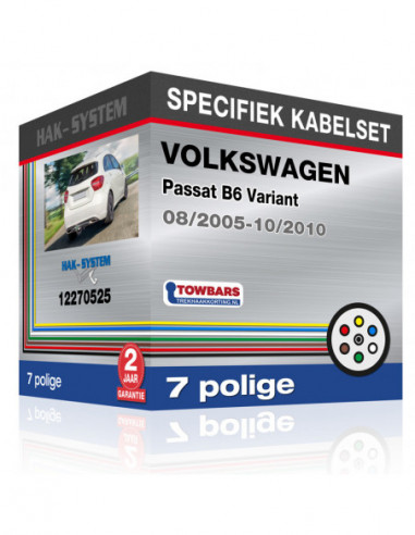 Specifieke kabelset voor de  VOLKSWAGEN Passat B6 Variant, 2005, 2006, 2007, 2008, 2009, 2010 [7 polige]