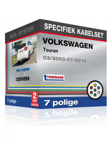 Specifieke kabelset voor de  VOLKSWAGEN Touran, 2003, 2004, 2005, 2006, 2007, 2008, 2009, 2010 [7 polige]