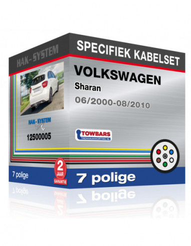 Specifieke kabelset voor de  VOLKSWAGEN Sharan, 2000, 2001, 2002, 2003, 2004, 2005, 2006, 2007, 2008, 2009, 2010 [7 polige]