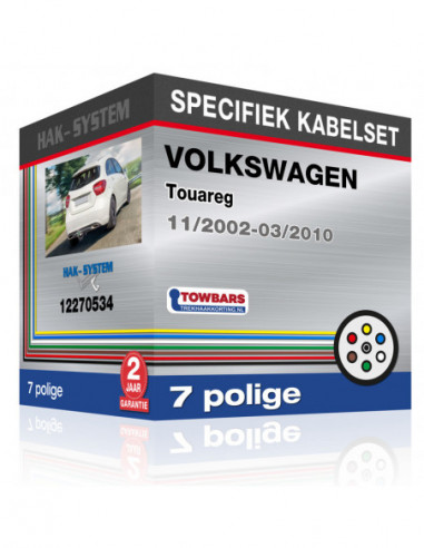 Specifieke kabelset voor de  VOLKSWAGEN Touareg, 2002, 2003, 2004, 2005, 2006, 2007, 2008, 2009, 2010 [7 polige]