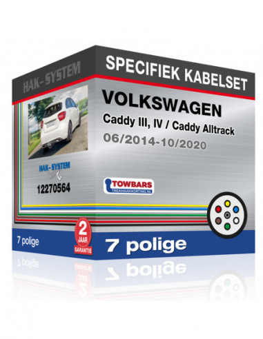 Specifiek kabelset VOLKSWAGEN Caddy III, IV / Caddy Alltrack, 2014, 2015, 2016, 2017, 2018, 2019, 2020 met voorbereiding [7 poli