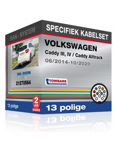 Specifiek kabelset VOLKSWAGEN Caddy III, IV / Caddy Alltrack, 2014, 2015, 2016, 2017, 2018, 2019, 2020 met voorbereiding [13 pol