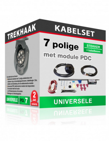 Trekhaak kabelset – 7-polig met elektronische PDC module (automatische parkeersensoren uitschakeling)