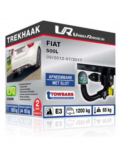 Trekhaak Fiat 500L Verticaal afneembare trekhaak met slot